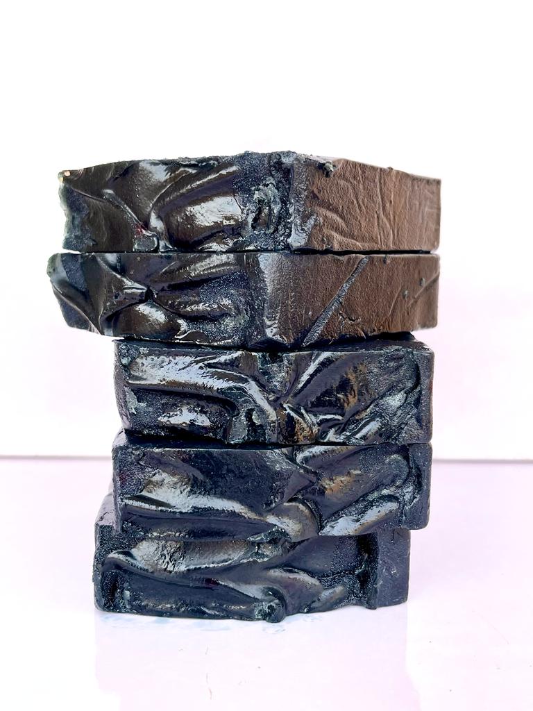 charcoal soap stacked